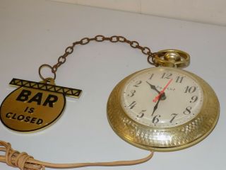 Vintage Spartus Bar Is Open Backwards Clock Pocket Watch Decor Parts Repair 3