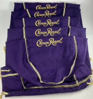 (5) Crown Royal 1.  75l Large Drawstring Bags