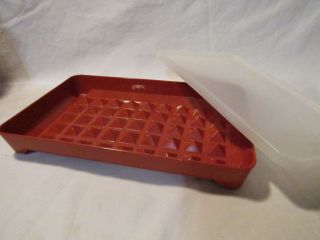 Tupperware 1292 Orange Bacon Hot Dog Deli Lunch Meat Cold Cut Container