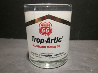 Old Vintage Phillips 66 Trop - Artic All Season Motor Oil Drinking Glass Can Shape