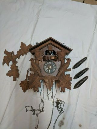 Cuckoo Clock Made In West Germany,  With Birds And Dancing People -