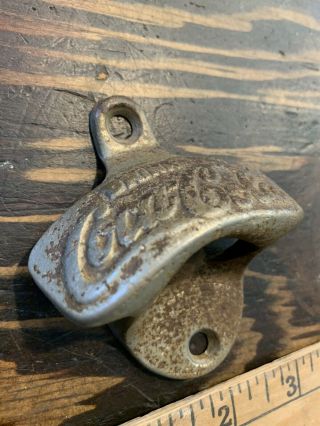 Vintage Coca Cola Wall Mount Bottle Opener Rusty As Found