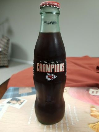 Kansas City Chiefs Kc Superbowl World Champion 8 Oz Coke Bottle