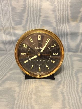 Vintage Rare Black Miniature Baby Ben Westclox Alarm Clock Usa
