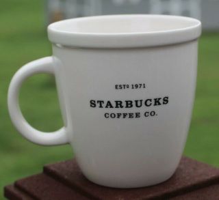 Starbucks Barista Mug 2001 Ceramic Large Abbey White Coffee Cup Estd 1971