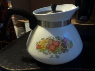 Corning Ware Corelle Spice Of Life Le The 6 Cup Tea Pot Kettle P - 104 Snap Lid