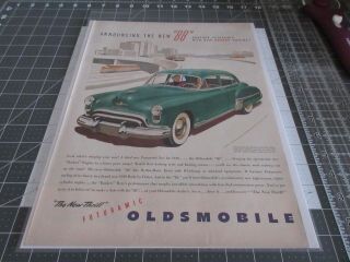 Vintage 1949 Oldsmobile 88 Futuramic Full - Page Color Print Ad