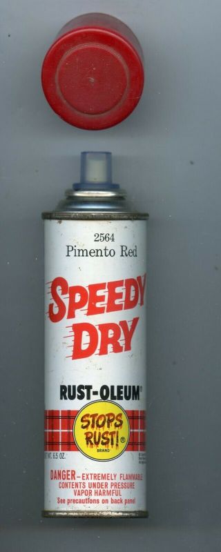 Vintage Rust - Oleum Speedy Dry Small 6.  5 Oz Spray Paint Can 2564 Pimento Red Nos