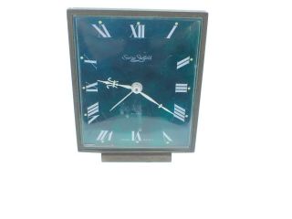 Vintage Swiza Sheffield Mechanical Wind Alarm Clock Good Balance Green Dial