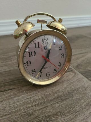 Rare Vintage Westclox Wind Up Alarm Clock Twin Gold Bells Movie Prop
