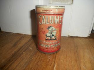 Vintage Calumet Baking Powder Native American Indian Advertising Spice Tin Can