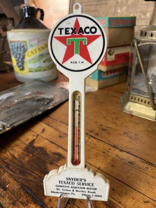 Cp14 Vintage Texaco Pole Adv Thermometer Snyder’s Elizabethtown Pa