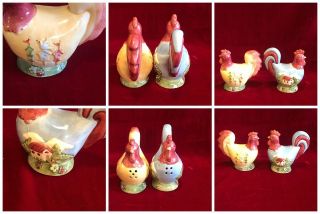Unbranded Vtg Chicken Hen Rooster Salt And Pepper Shakers 3 " Tall