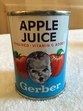 WOW Vintage Gerber Baby Food Orange Apple Juice Tin Metal Cans Advertising Prop 2