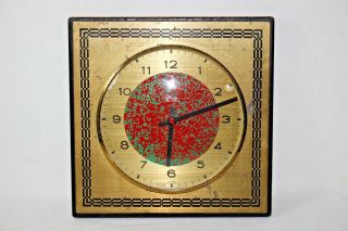 Vintage Wall Clock - Mid Century - Modern - Lic Ato - Micro Transistor - Golden