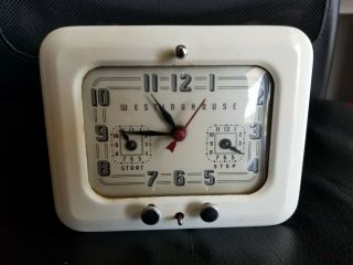 1940s - 1950s Tc - 81 Westinghouse Electric Kitchen Clock With Oven Timer