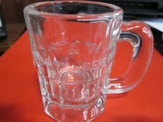 Vintage 3 - 1/8 " A&w Root Beer Glass Mug With Embossed Lettering