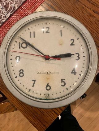 Vintage Edwards Co 8” School Clock Series N Cat No 1960
