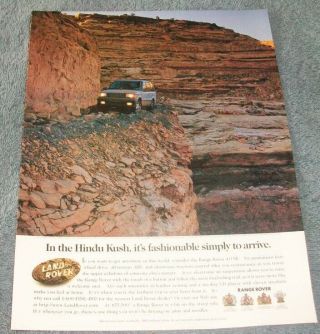 1997 Land Rover Range Rover 4.  0 Se Vintage Ad " In The Hindu Kush.  "