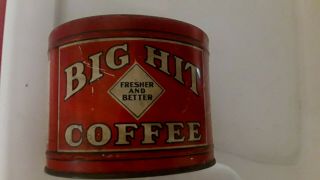 Big Hit Coffee Tin Can Eucid Coffee Co.  Cleveland Oh