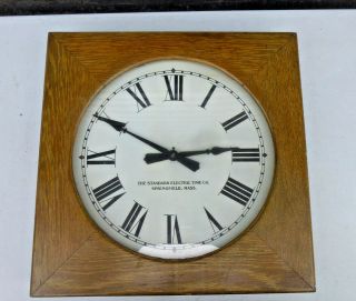 Vintage Standard Electric Time Co Clock Rail Road Station School 15.  5 " W