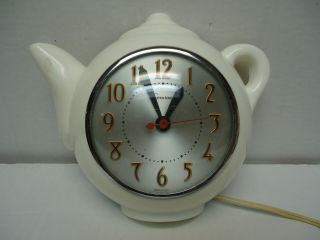 Vintage Sessions Electric White Kettle Tea Pot Kitchen Wall Clock