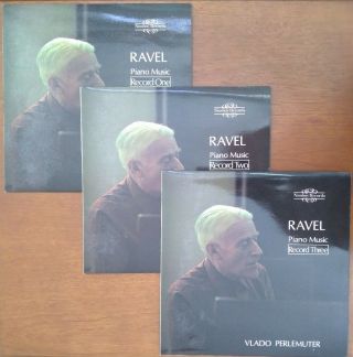 Vlado Perlemuter Ravel Piano Music Records 1 - 3 Nimbus 2101 - 3 Ed1 Stereo Nm Cond