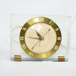 Vintage Art Deco Telechron Model 7ha141 Lucite Alarm Clock (mid - Century)