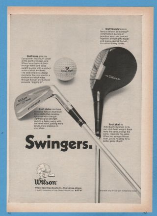 1969 Swingers Wilson Sporting Goods River Grove Il Staff Golf Clubs Photo Ad