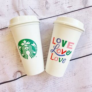 Starbucks Reusable Plastic Love Grande Coffee/ Tea Cup Recyclable Mug