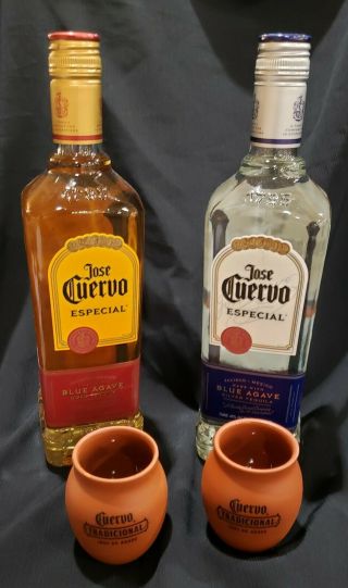 Jose Cuervo Traditional Tequila Set Of 2 Terra Cotta Shot Glasses