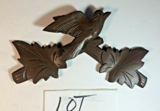 Wooden Leaves Bird Cuckoo Clock Top Topper Trim 8.  75 " Black Forest Germany 30
