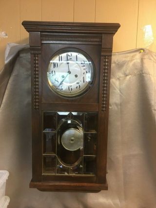 Vintage Large Wall Clock With Pendulum