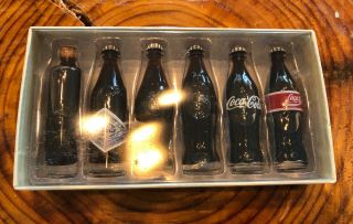 Vintage Evolution Of The Coca - Cola Contour Bottles Miniatures Coke 1899 - 1961.