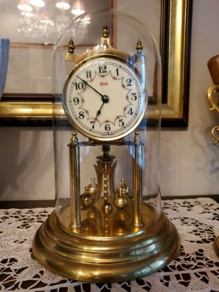 German Kundo Brass 400 Day Anniversary Torsion Mantel Clock