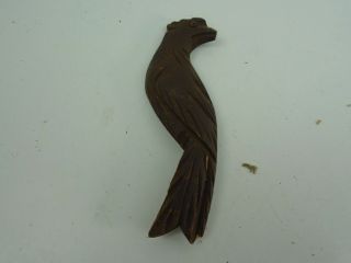 Hand Carved 4 " Of Bird With Glass Eyes