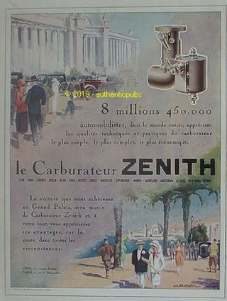 Publicite Zenith Carburateur Grand Palais Signe Luc Barbier De 1927 Ad Pub Rare