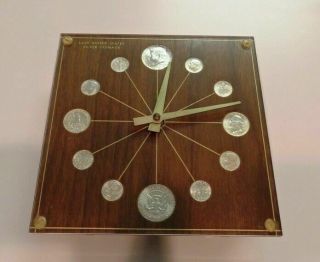 Marion Kay Clock Uncirculated 1964 Last Silver Coins Coinage Numismatic Lucite