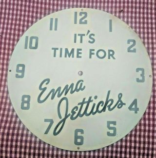 Vintage " Its Time For Emma Jetticks " Neon Products Clock Face - Shoe Advertising