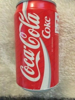Coca Cola Coke can from SWEDEN.  1990 ITALIA SOCCER.  FULL CAN GREAT SHAPE - RARE 3