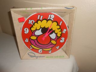 Vintage Ingraham Funny Face Clown Electric Wall Clock Nos 1960/1970 