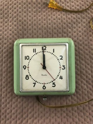 Vintage Westclox Kitchen Clock 50’s - 60’s Green