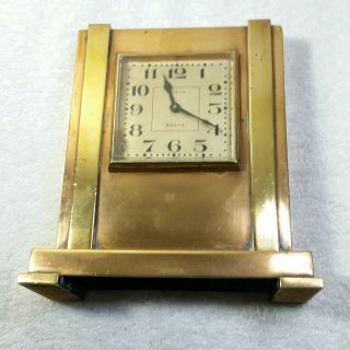 Elgin Art Deco Solid Brass 8 Day Desk Clock