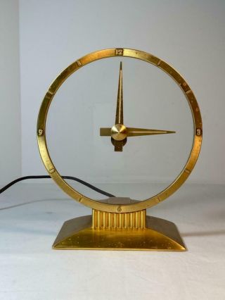 Vintage Jefferson Golden Hour Mystery Clock 580 - 101 For Parts/repair