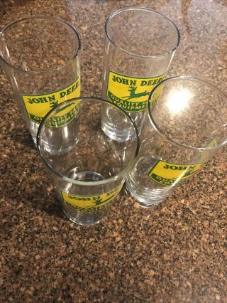 Set Of 4 John Deere 16 Oz Drinking Glass