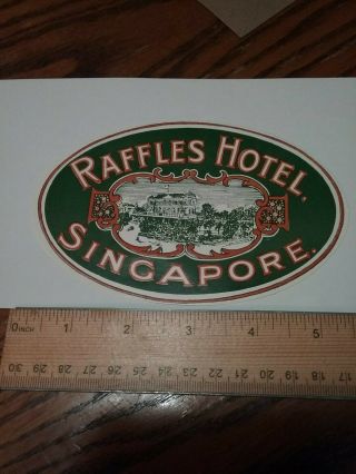 Raffles Hotel,  Singapore Vintage Luggage Label