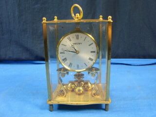 Vtg Welby Anniversary Mantel Clock W/ Pendulum
