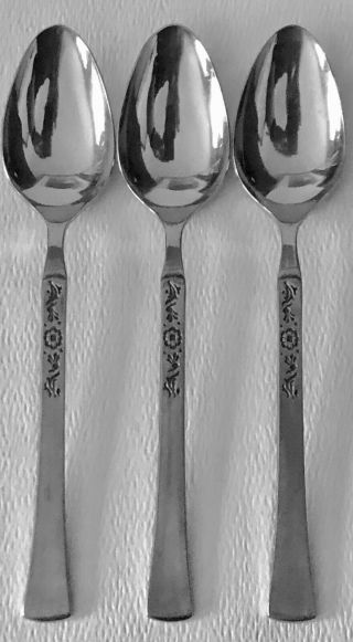 Vintage Ekco Eterna Cantina Stainless Japan Teaspoon X3 Tea Spoons Set Of 3 Mcm