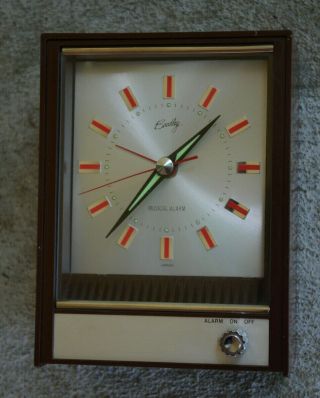 Vintage Bradley Music Box Alarm Clock Plays Home On The Range Made In Japan