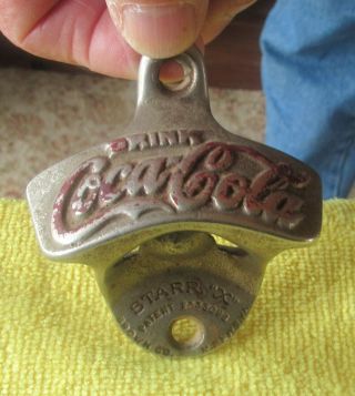 Vintage Coca - Cola Bottle Cap Opener Star " X " Brown Co.  Made In Usa Wall Mount